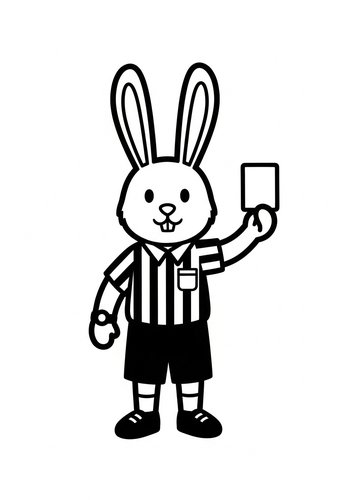 Referee Rabbit Coloring Fun