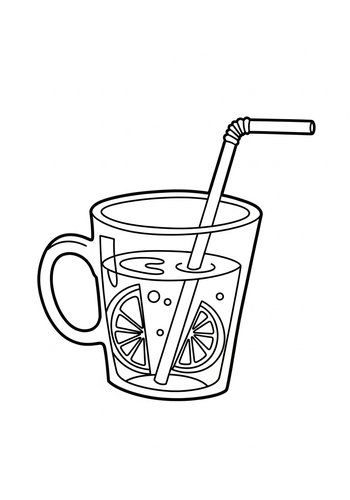Refreshing Lemonade Coloring Page