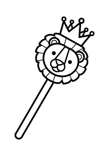 Regal Lion Wand Coloring Page