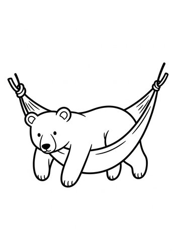 Relaxing Bear In Hammock Coloring Page