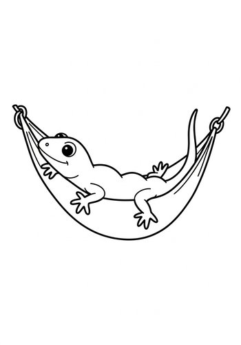 Relaxing Gecko Coloring Page
