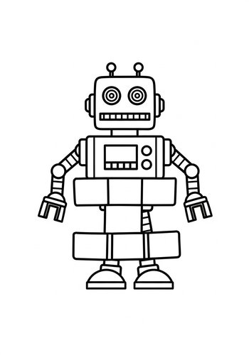 Retro Robot Coloring Page Fun