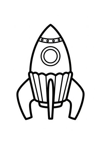 Retro Rocket Coloring Page: Blast Off