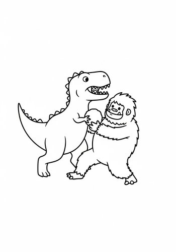 Rex And The Yeti: A Snowball Fight Coloring Adventure