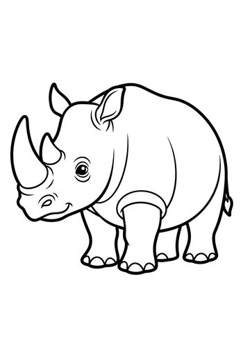 Rhino Coloring Page: Printable Fun