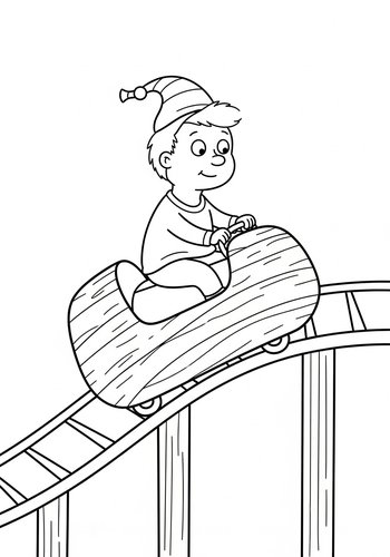 Richard Watterson On A Licorice Rollercoaster - Coloring Page