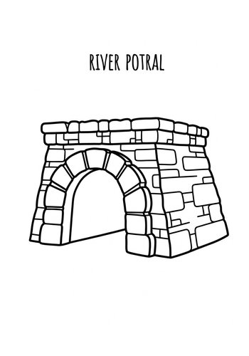 River Potral Coloring Page For Kids
