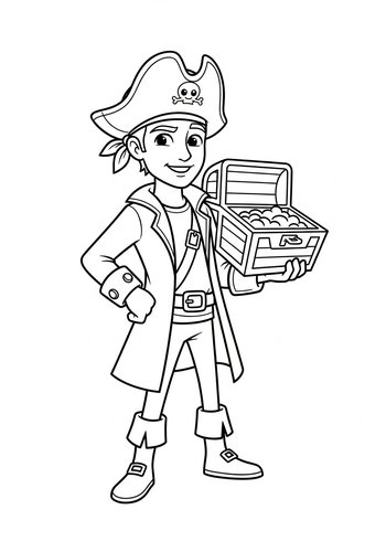 Road Runner Dressed As A Pirate Searching For Buried Treasure Coloring Page