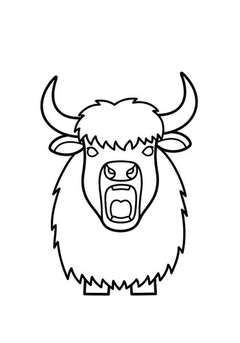 Roaring Yak Coloring Page For Kids