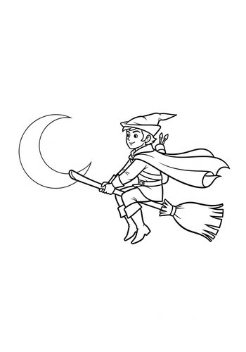 Robin Hood Flying High: A Nighttime Coloring Adventure