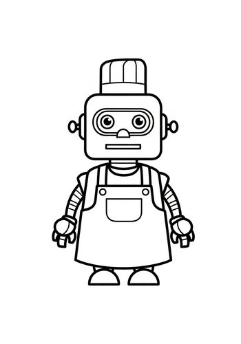 Robot Coloring Page: Build Your Dream Bot