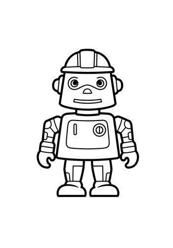 Robot Coloring Page For Kids