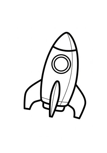 Rocket Coloring Page For Kids