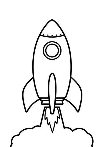 Rocket Launch Coloring Page