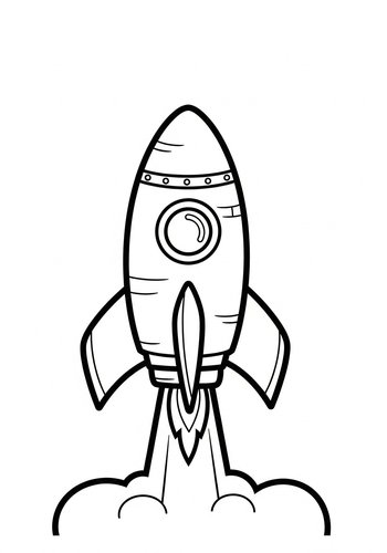Rocket Launch Coloring Page