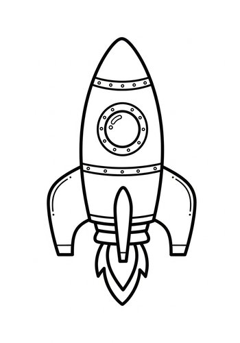 Rocket Ship Adventure: A Coloring Page For Kids