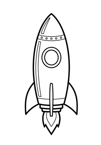 Rocket Ship Coloring Page For Kids