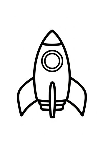 Rocket Ship Coloring Page For Kids