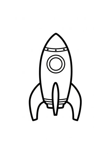 Rocket Ship Coloring Page For Kids