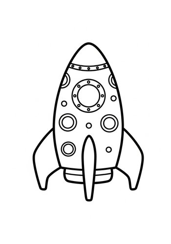 Rocket Ship Coloring Page For Kids