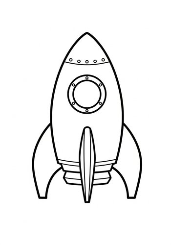 Rocket Ship Coloring Page For Kids