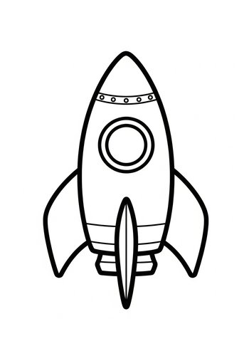 Rocket Ship Coloring Page For Kids
