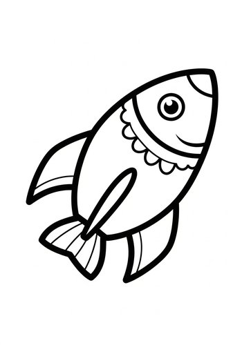 Rocket Ship Coloring Page Fun