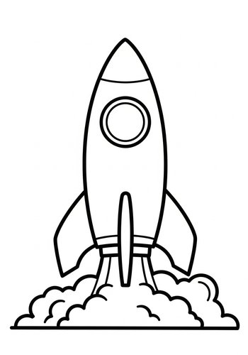 Rocket Ship Launch Coloring Page