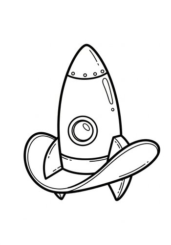 Rocket Ship Ready To Color