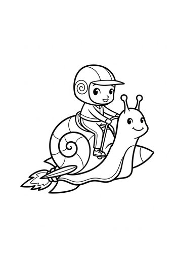 Rocket Snail Coloring Page Adventure