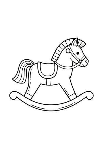 Coloring Page: Rocking Horse Coloring Page: A Classic Toy