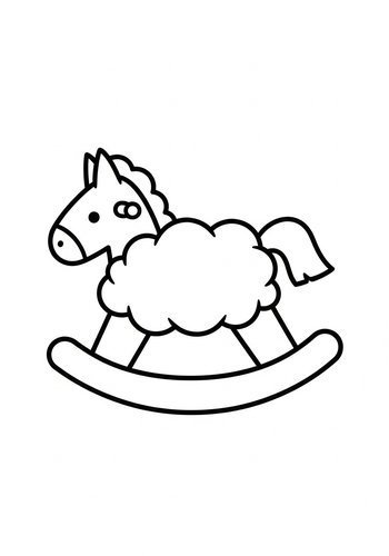 Coloring Page: Rocking Horse Fun: A Coloring Adventure