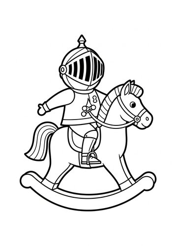 Rocking Knight Coloring Page Fun