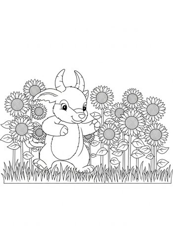 Roo's Sunflower Hideaway: A Coloring Adventure
