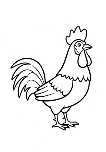 Rooster Coloring Page: Farm Animal Fun