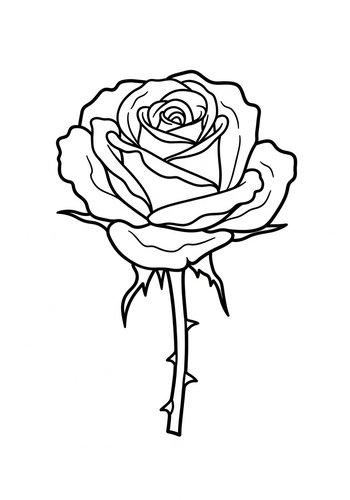 Coloring Page: Rose Coloring Page: A Blooming Beauty