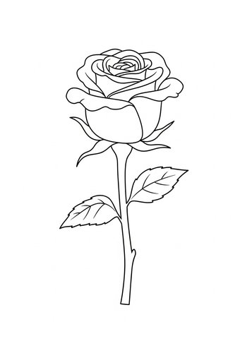 Coloring Page: Rose Coloring Page: A Blossoming Beauty