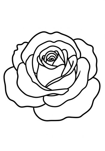 Coloring Page: Rose Coloring Page: Printable Floral Art
