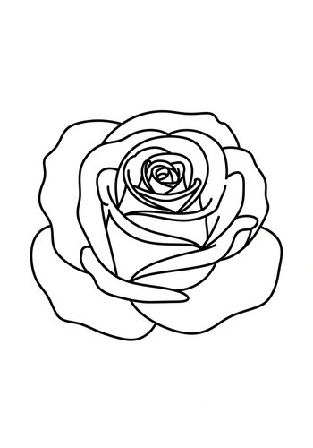 Coloring Page: Rose Coloring Page: Printable Floral Art