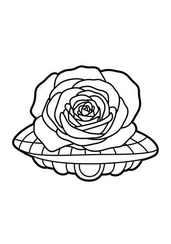 Coloring Page: Rose Spaceship Coloring Page