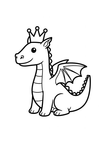 Royal Dragon Coloring Page: Fantasy Fun