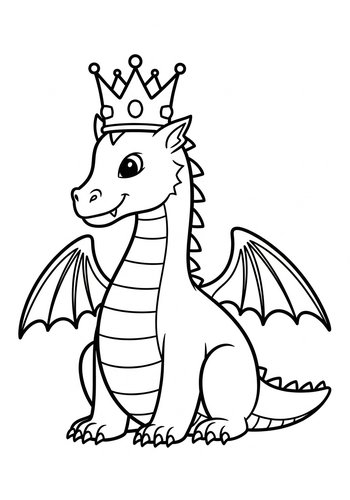 Royal Dragon Coloring Page For Kids