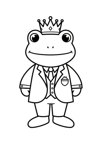Royal Frog Prince Coloring Page