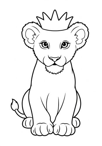 Royal Lion Cub Coloring Page