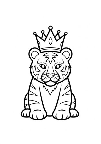 Royal Tiger Cub Coloring Page