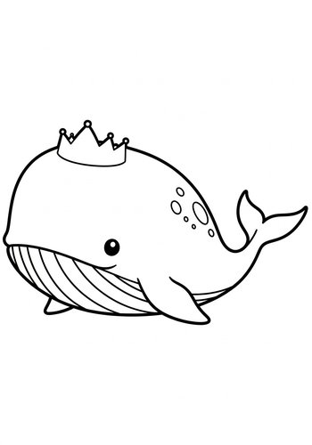 Royal Whale Coloring Page: A Majestic Aquatic Adventure