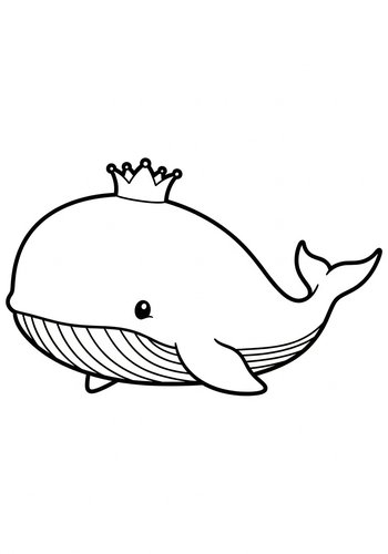 Royal Whale Coloring Page: Majestic Ocean Fun