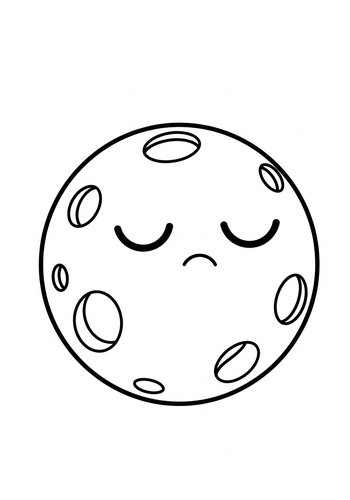 Sad Moon Coloring Page For Kids