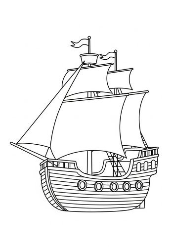 Sailboat Adventure: A Nautical Coloring Page