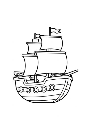 Coloring Page: Sailboat Adventure: Printable Coloring Page